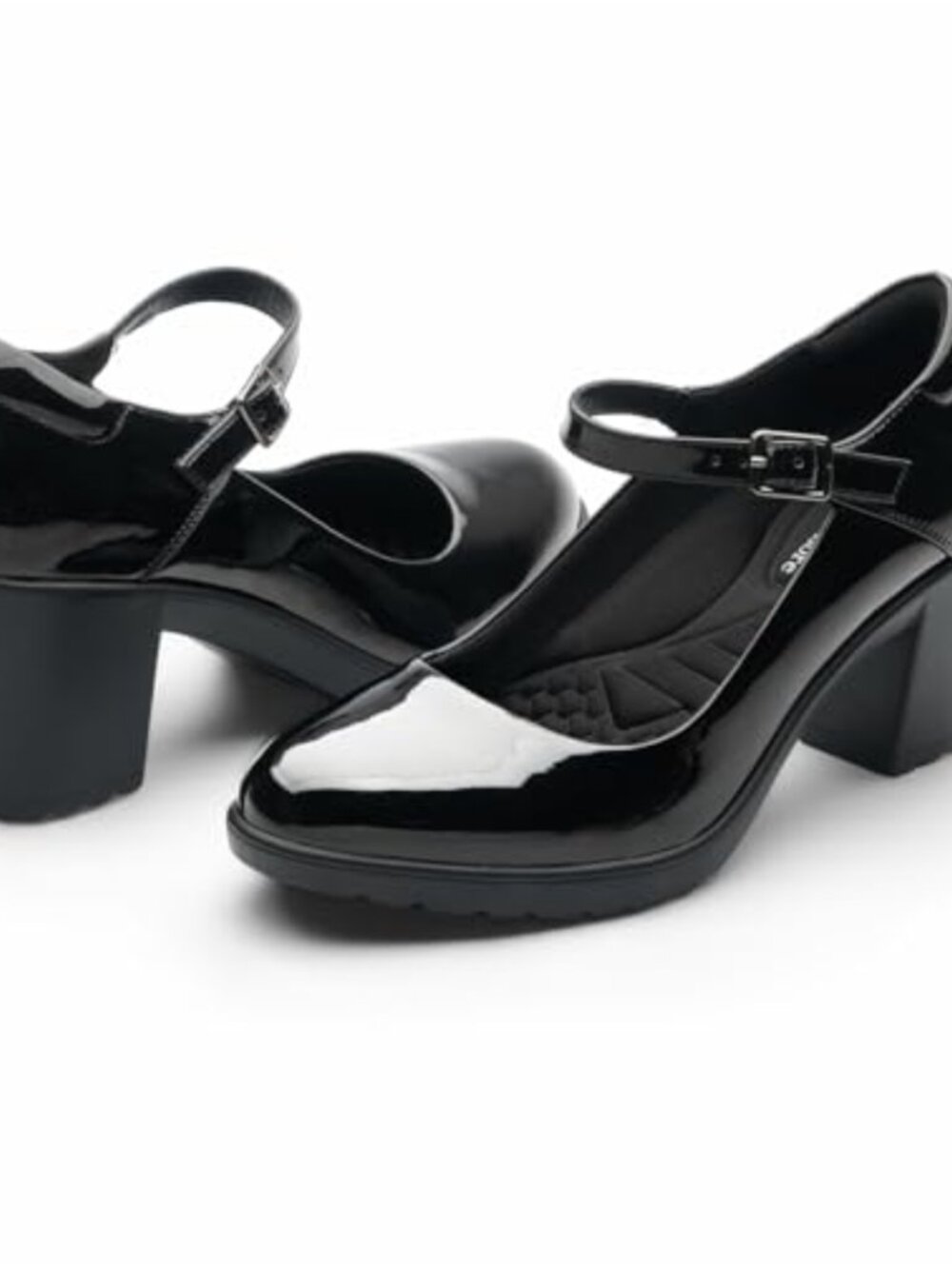 Mary Jane Heels with Arch Support Chunky Block Pumps